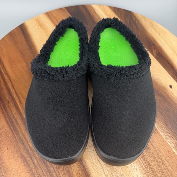 OOFOS OOcoozie Mule Men\'s 9 (EU 42) Slip On Recovery Shoes Black Sherpa main image 5